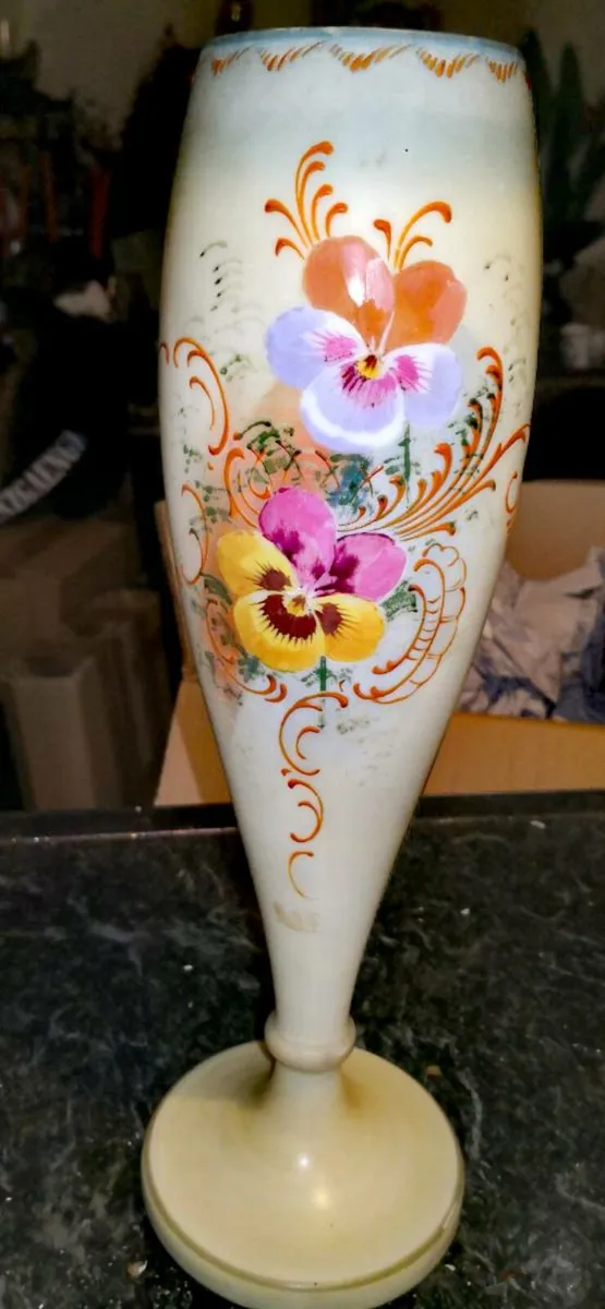 Large Art Noveau glass enamel vase - Image 1