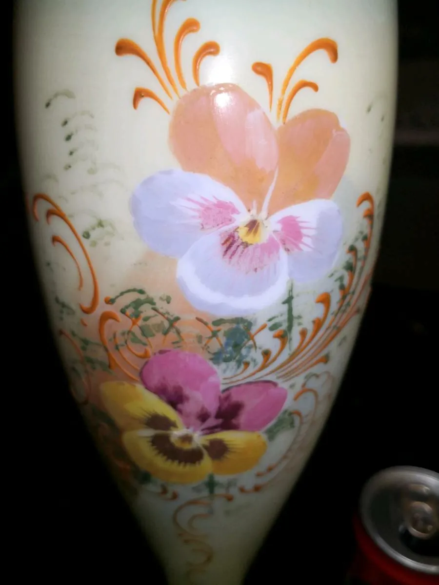 Large Art Noveau glass enamel vase - Image 3