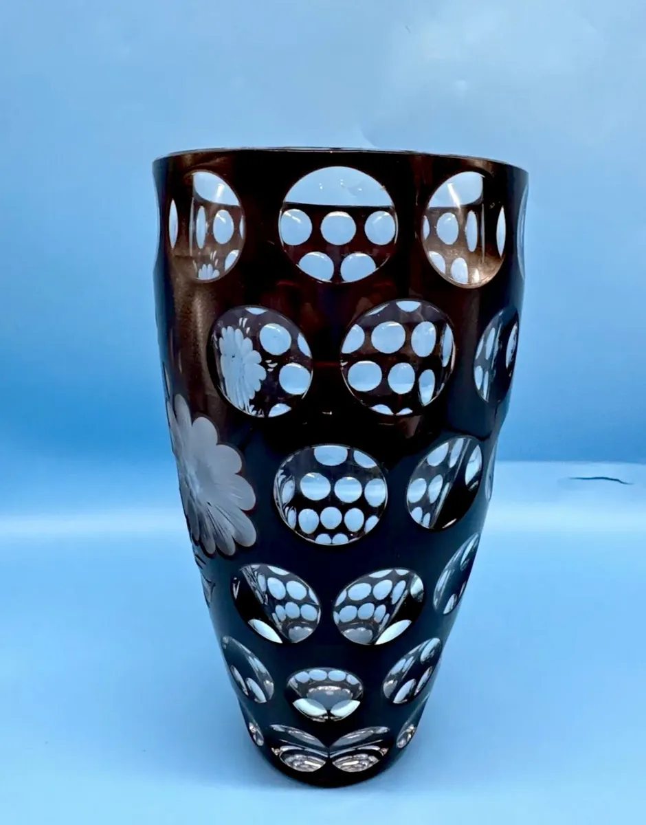 Handcut Ruby antique crystal vase - Image 2