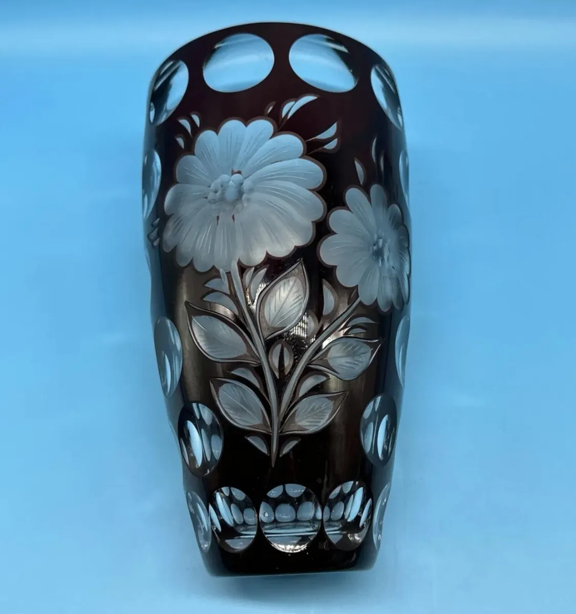 Handcut Ruby antique crystal vase - Image 4
