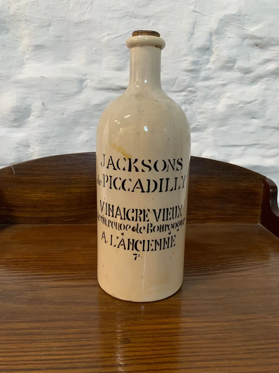 Vintage French Vinegar Stoneware Bornier Bottle. - Image 1