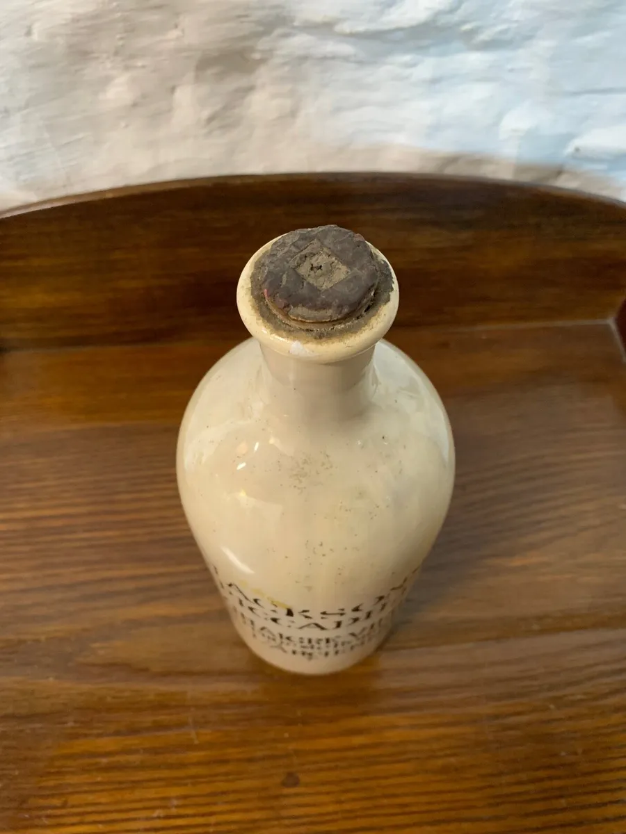 Vintage French Vinegar Stoneware Bornier Bottle. - Image 2