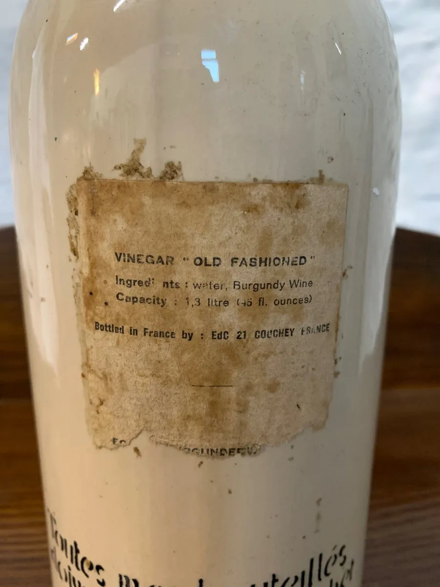 Vintage French Vinegar Stoneware Bornier Bottle. - Image 4
