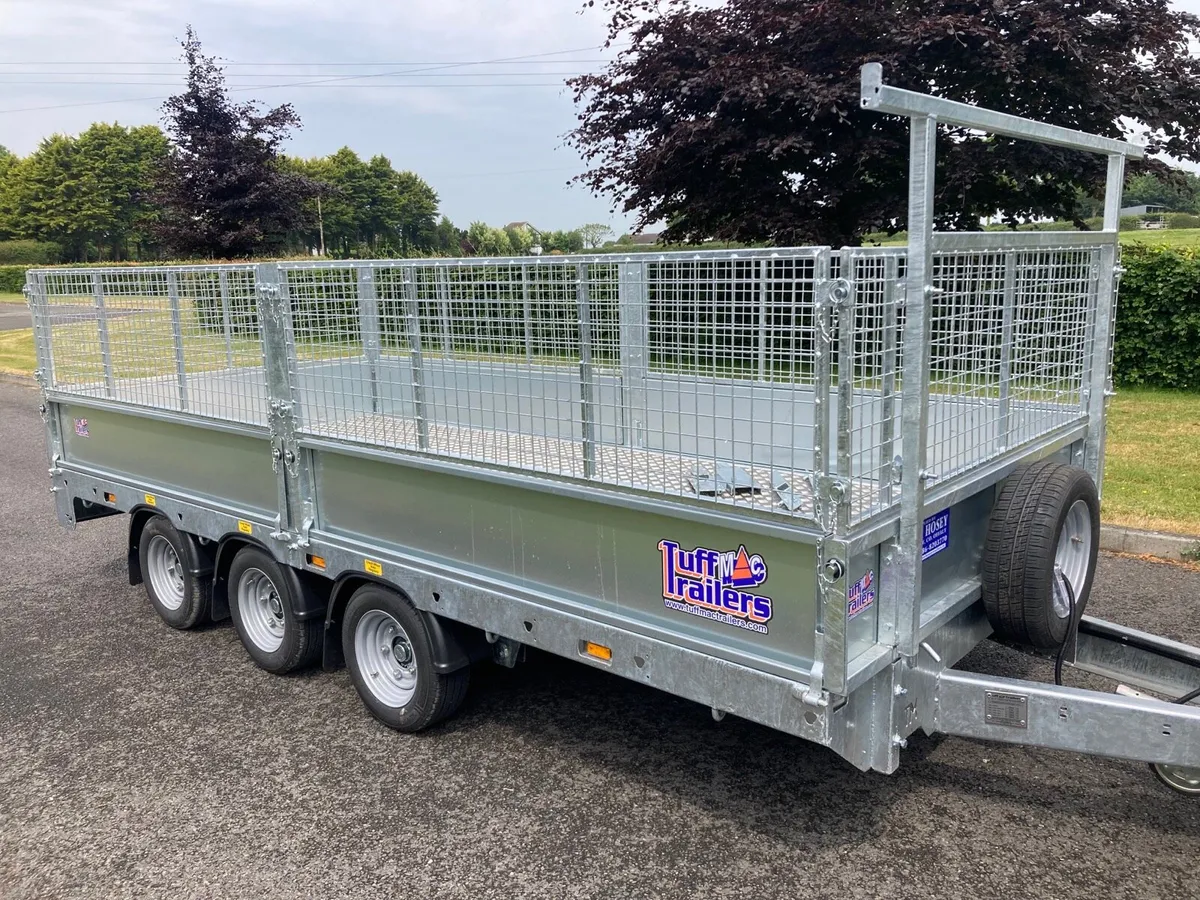 Tuffmac 14ft dropside trailer with mesh sides - Image 1