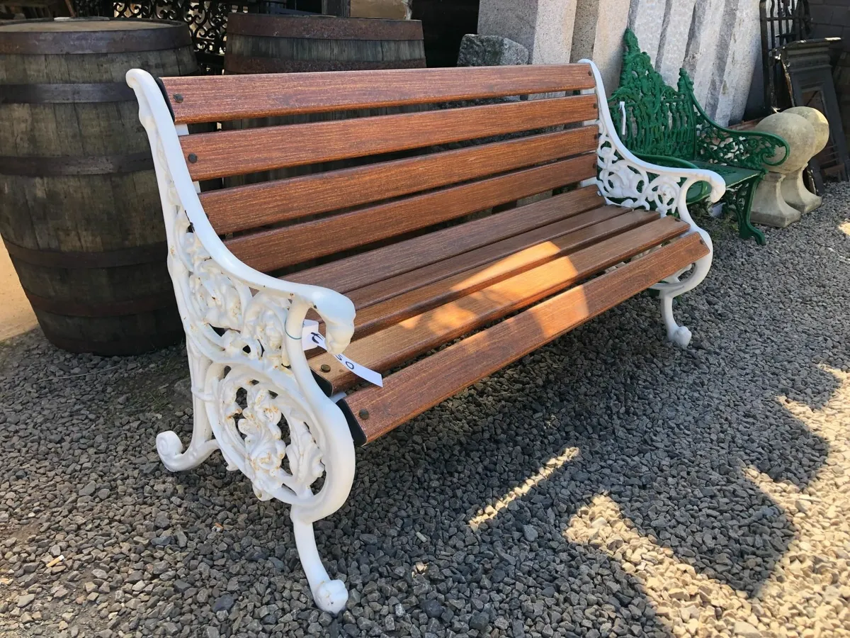 Cast iron three seater bench - Image 2