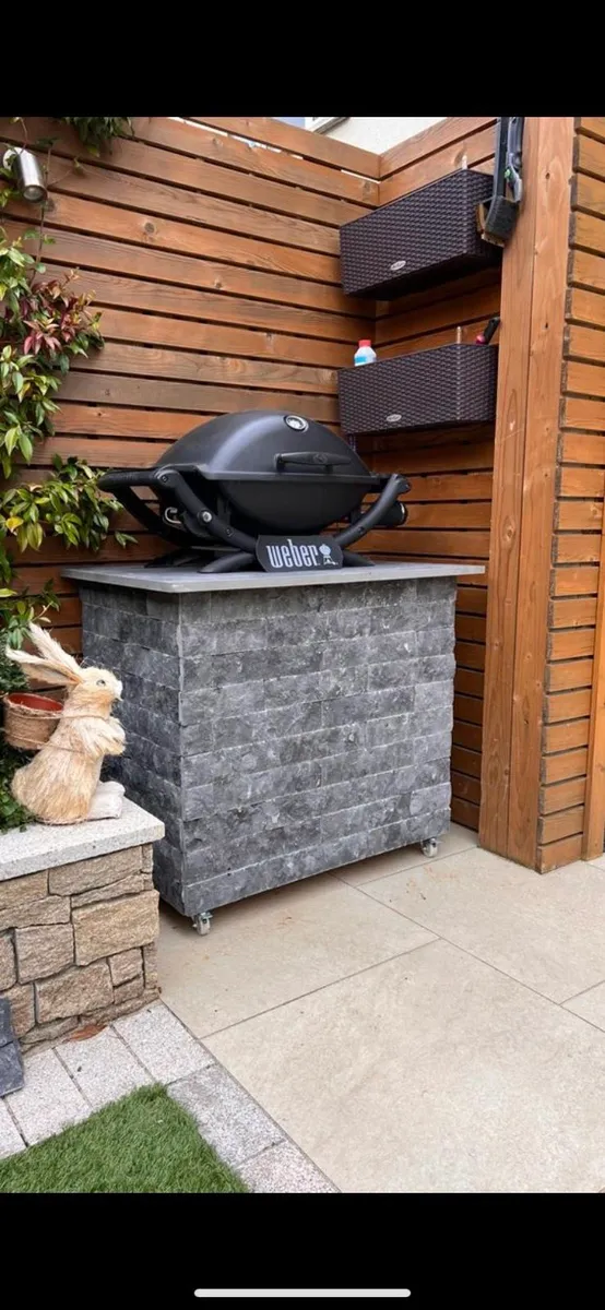 Blue limestone cladding tiles for BBQ Pizza Oven - Image 2