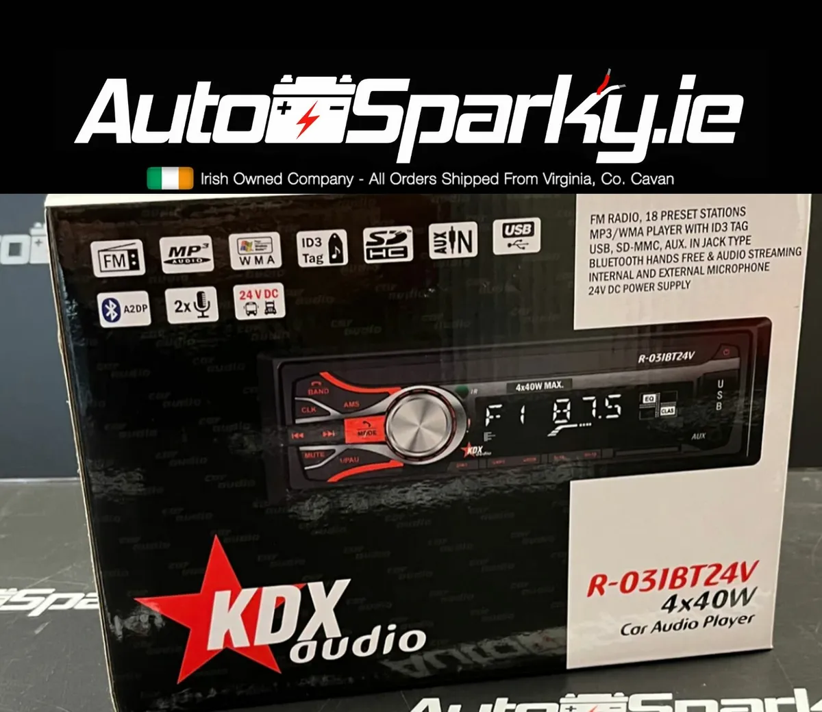 24V Bluetooth Short Chassis Radio / Phone Kit - Image 1