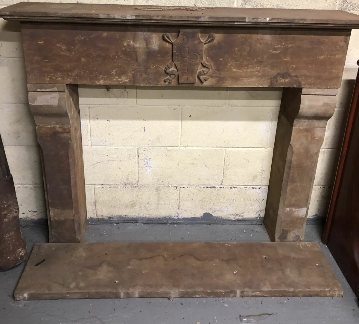 Decorative Limestone Fireplace - Image 1
