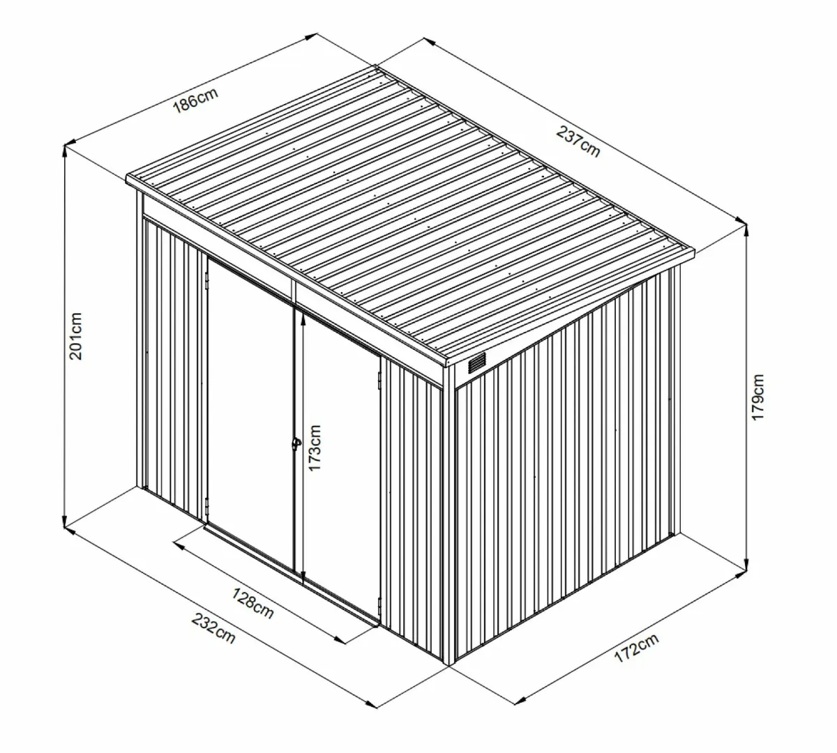 The Premium Pitched Steel Shed (8ft x 6ft) - Image 2