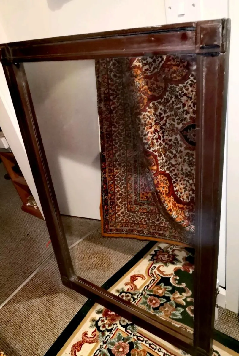 Very large heavy solid wood mirror USA - Image 1