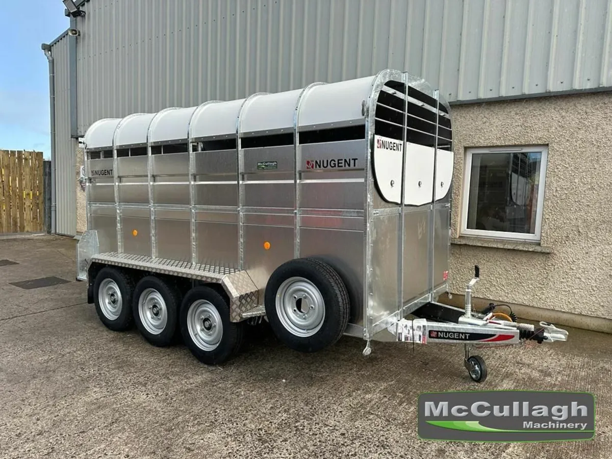 New Nugent 12ft x 6in Tri-Axle Cattle Trailer - Image 1