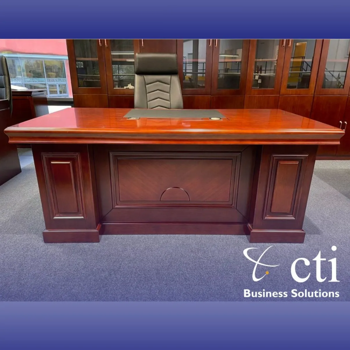 Walnut Executive Veneer Desks Incl. Pedestals- New - Image 1