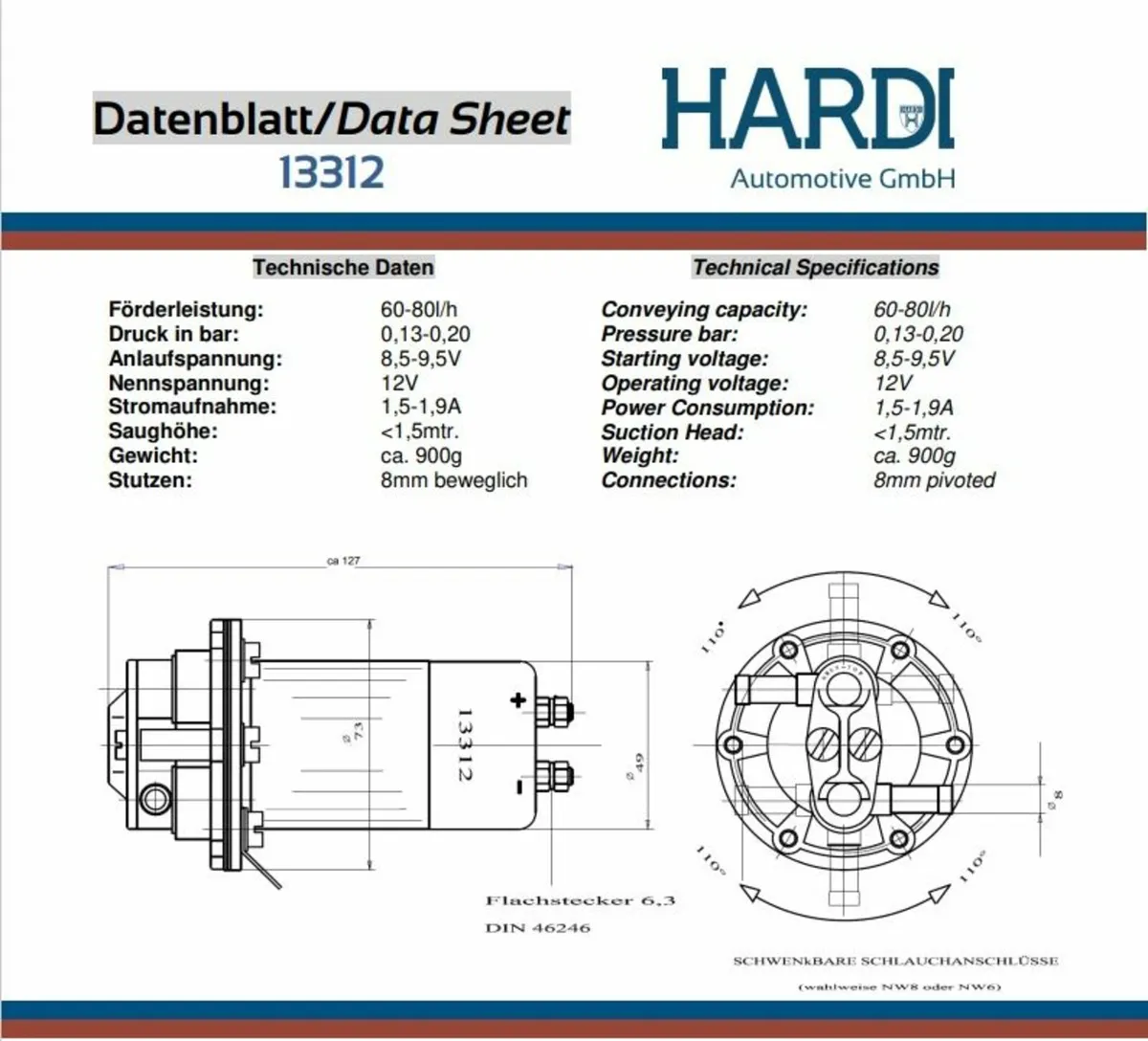Hardi Fuel Pump 13312 - Image 3