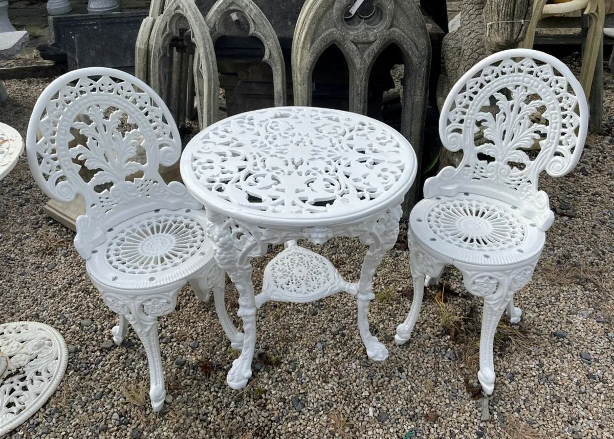 Heavy Cast Iron Garden Tables & Chairs - Image 1