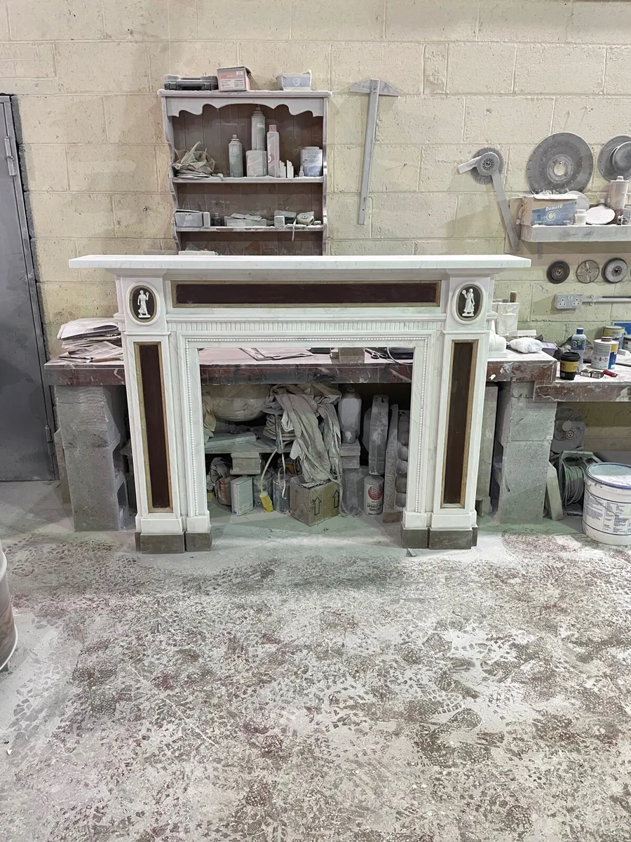 White marble fireplace - Image 1