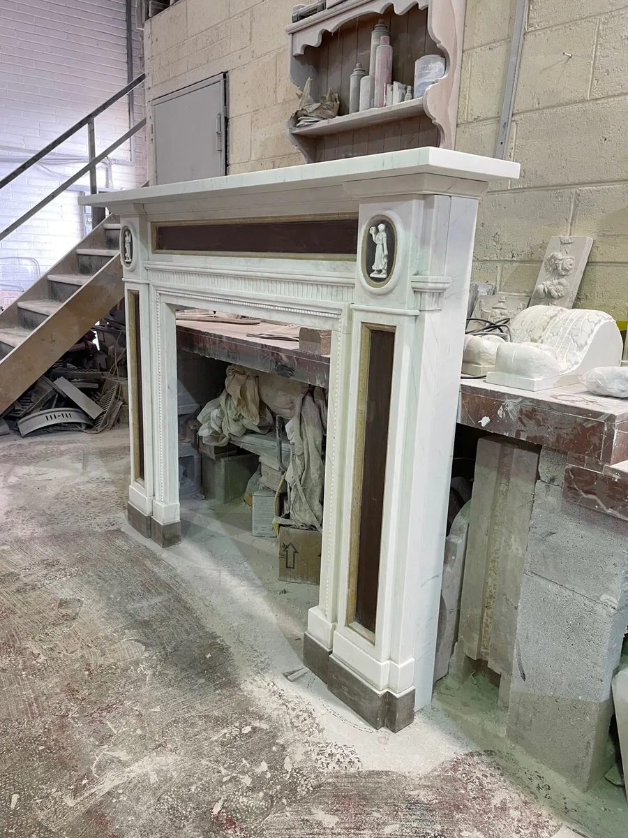 White marble fireplace - Image 2