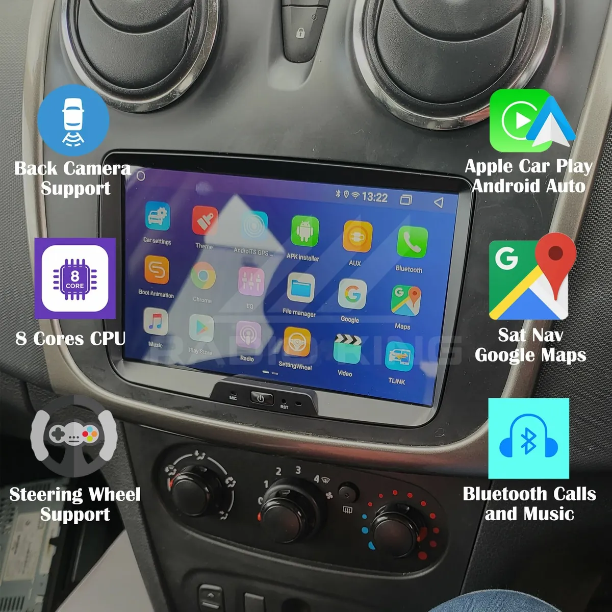 PREMIUM CARPLAY DACIA SANDERO ANDROID AUTO RADIO - Image 1