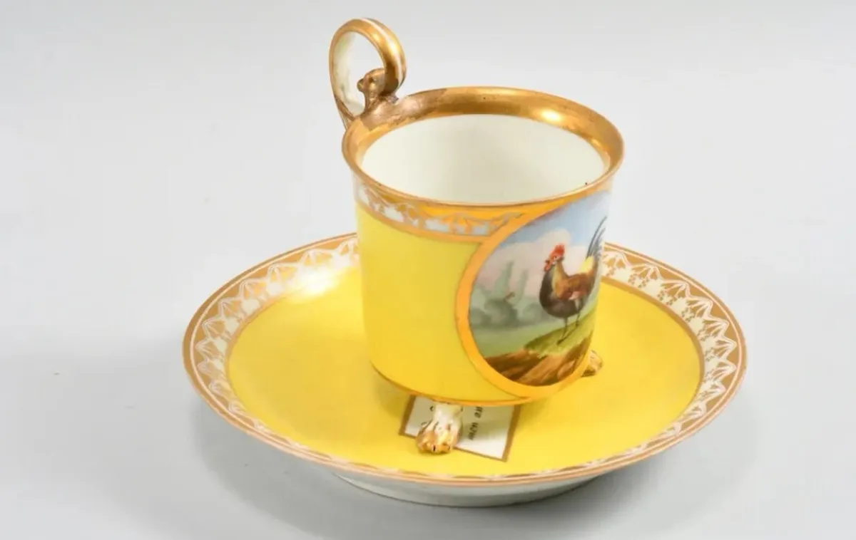 Ultra rare Old Vienna large cup and saucer1870 - Image 1