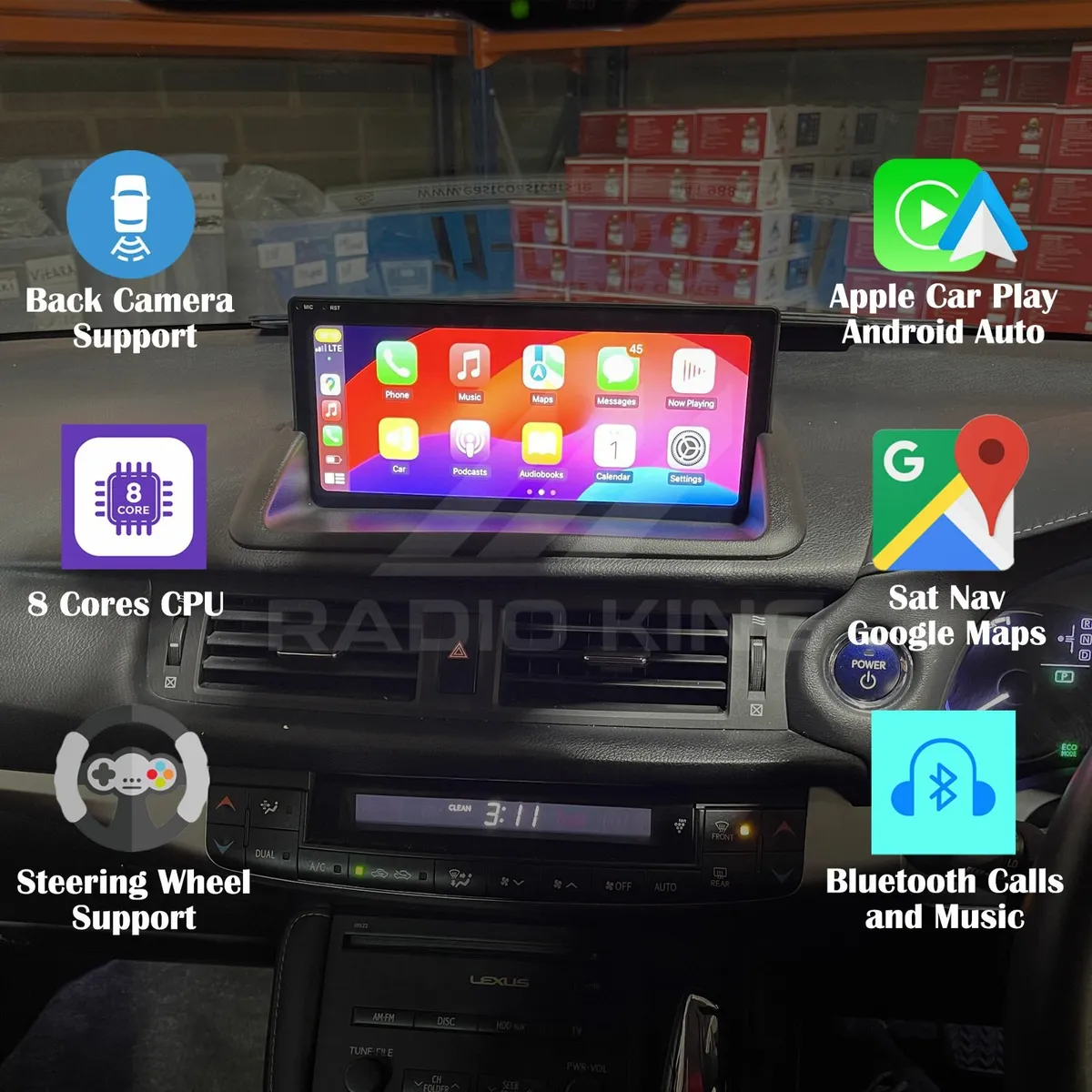 PREMIUM CARPLAY LEXUS CT200H ANDROID AUTO STEREO - Image 1