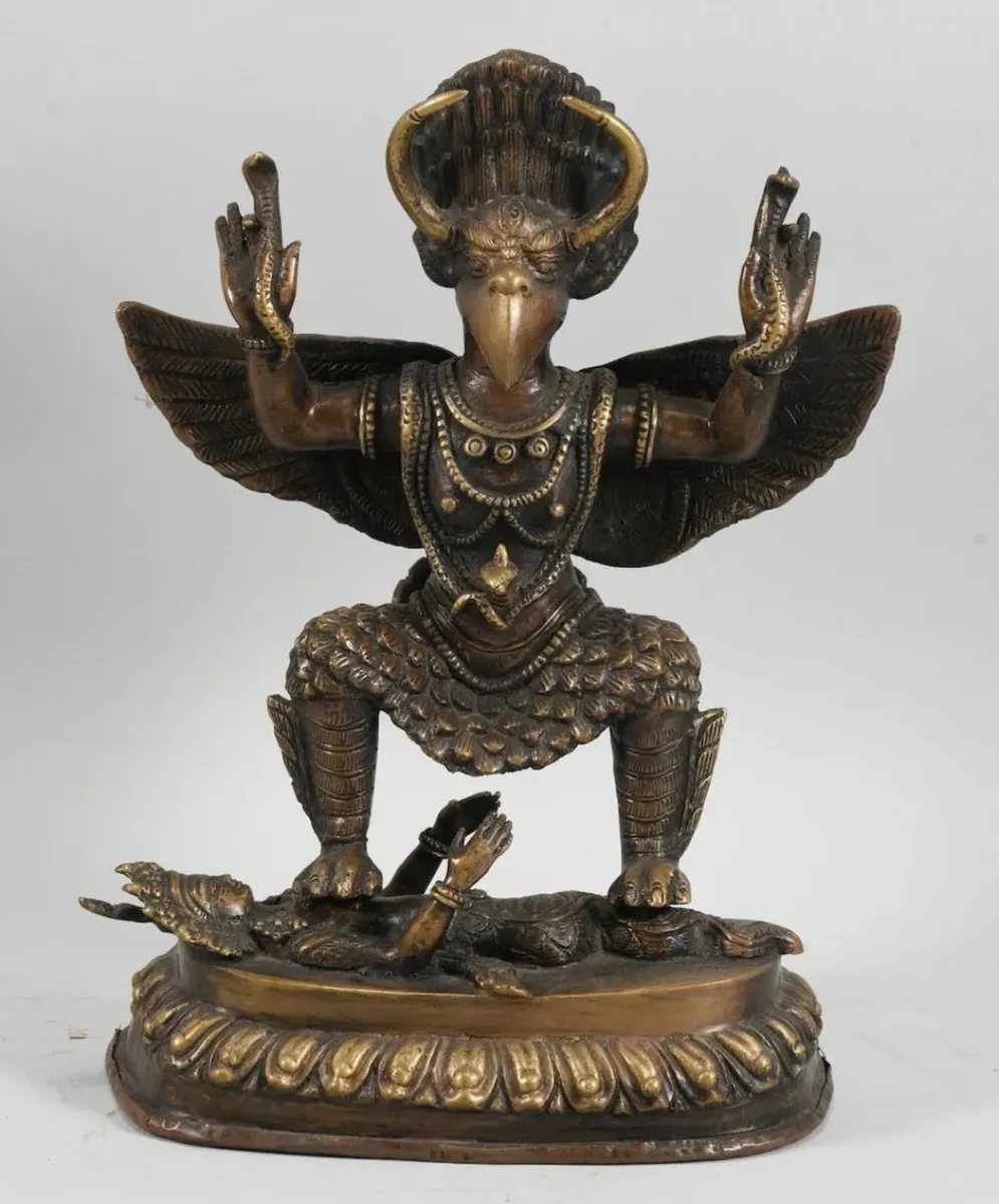 Antique bronze Garuda statue - Image 1