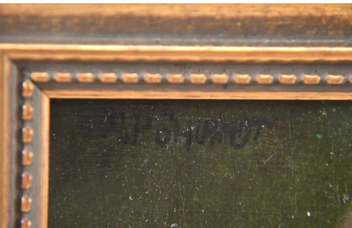 Oil painting of a hunter with a glass of wine - Image 4