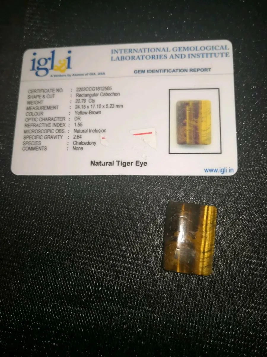 Large 22ct Tiger eye with certificate - Image 2