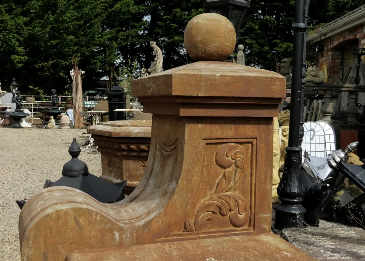 Antique Limestone  Bench - Image 3