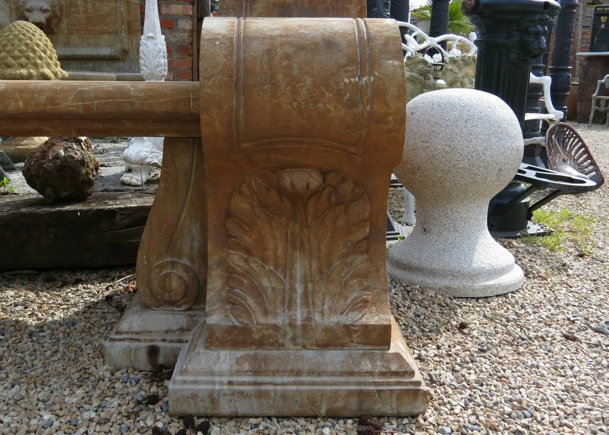 Antique Limestone  Bench - Image 4