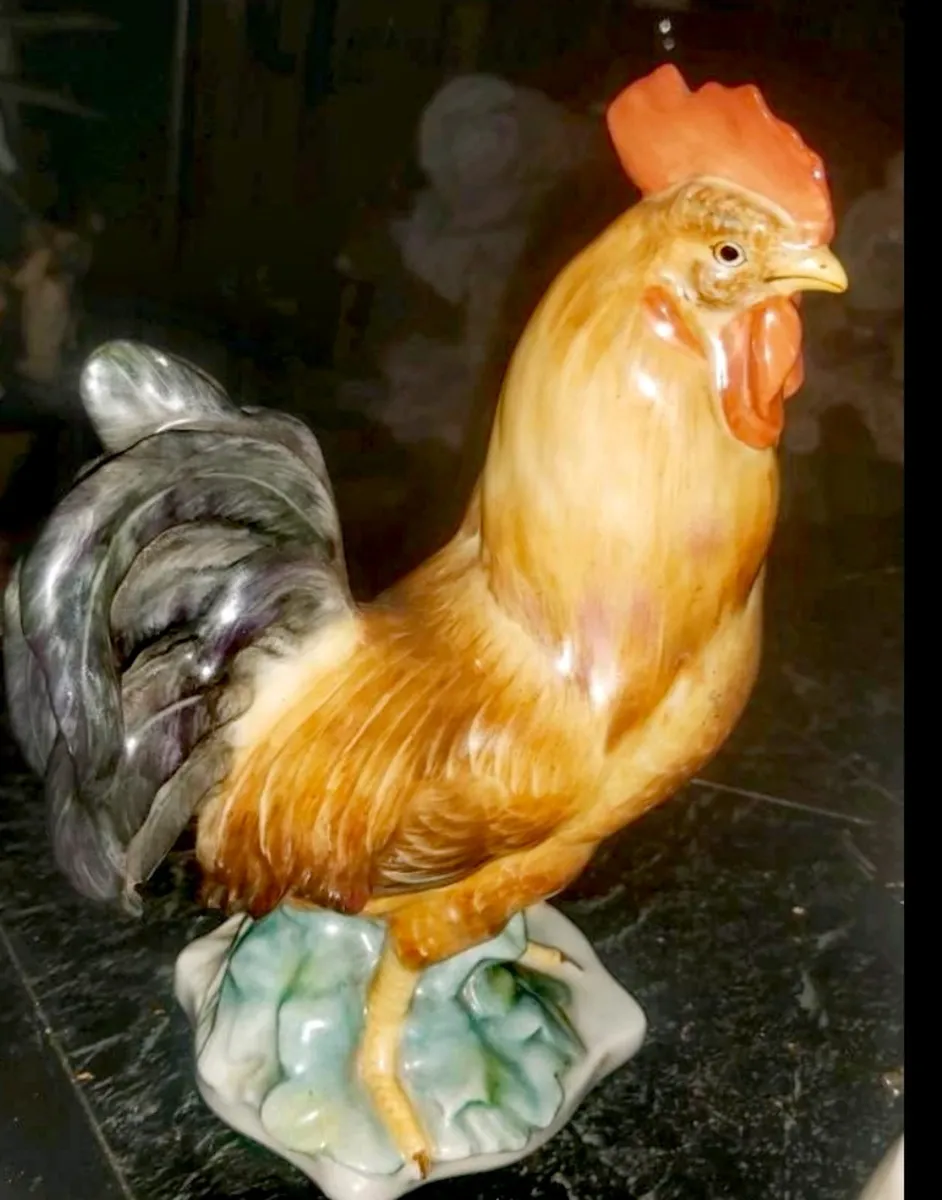Large antique HEREND rooster Art Deco era - Image 2