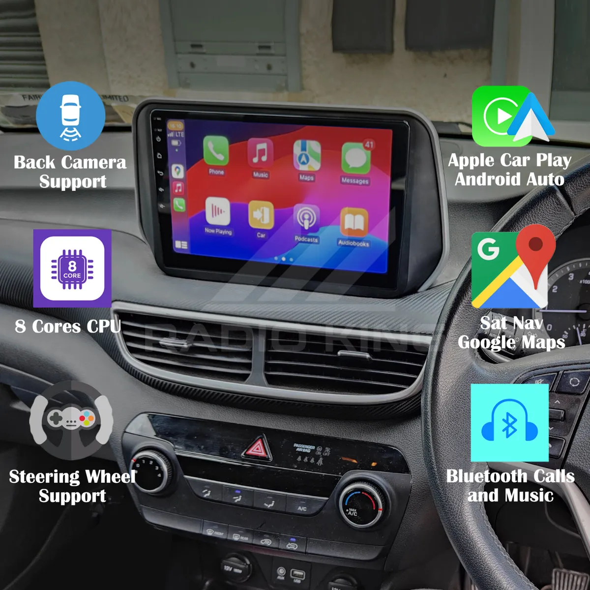 PREMIUM CARPLAY HYUNDAI TUCSON ANDROID STEREO - Image 1