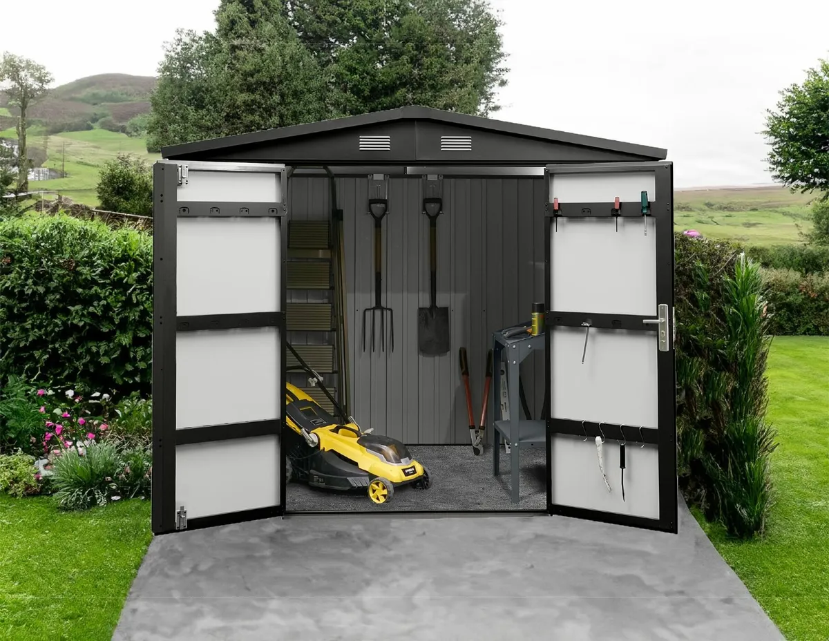 Premium Apex Steel Garden Shed (8x6) - Image 2