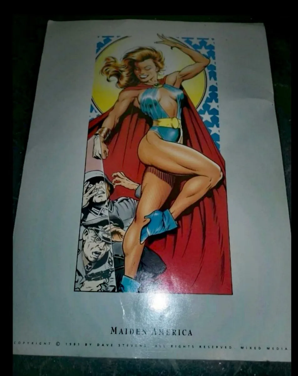Original Dave Stevens poster Maiden America - Image 1