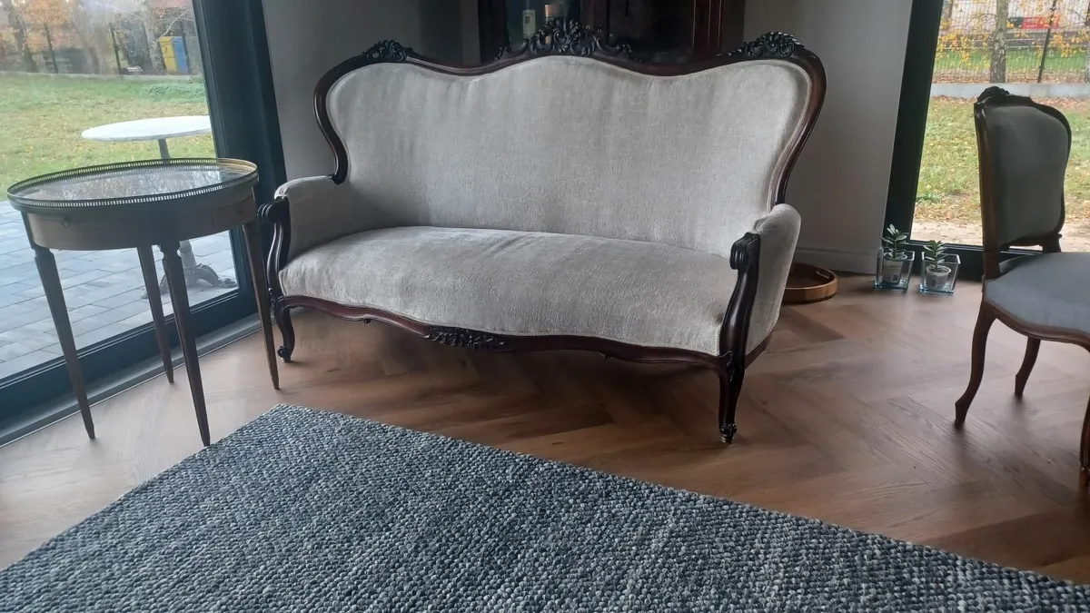 Solid mahogany French sofa of Louis XV c.1900 - Image 1