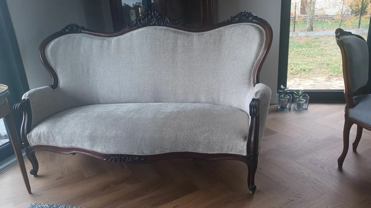 Solid mahogany French sofa of Louis XV c.1900 - Image 2