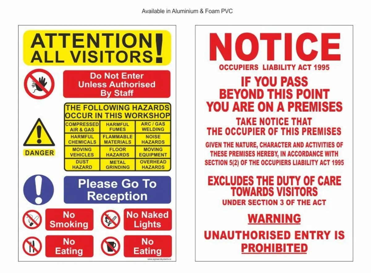 Garage / Workshop Safety Signs - Image 3