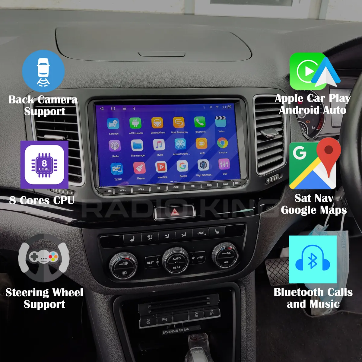PREMIUM CARPLAY Seat Alhambra ANDROID AUTO RADIO - Image 1