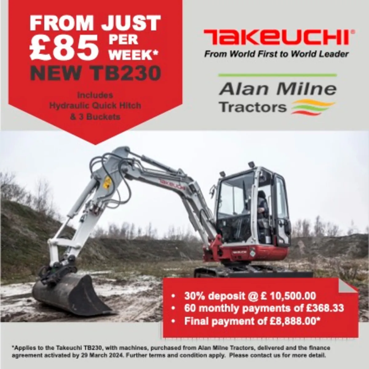 New Takeuchi TB230 - 2.9 Ton Digger - Image 2