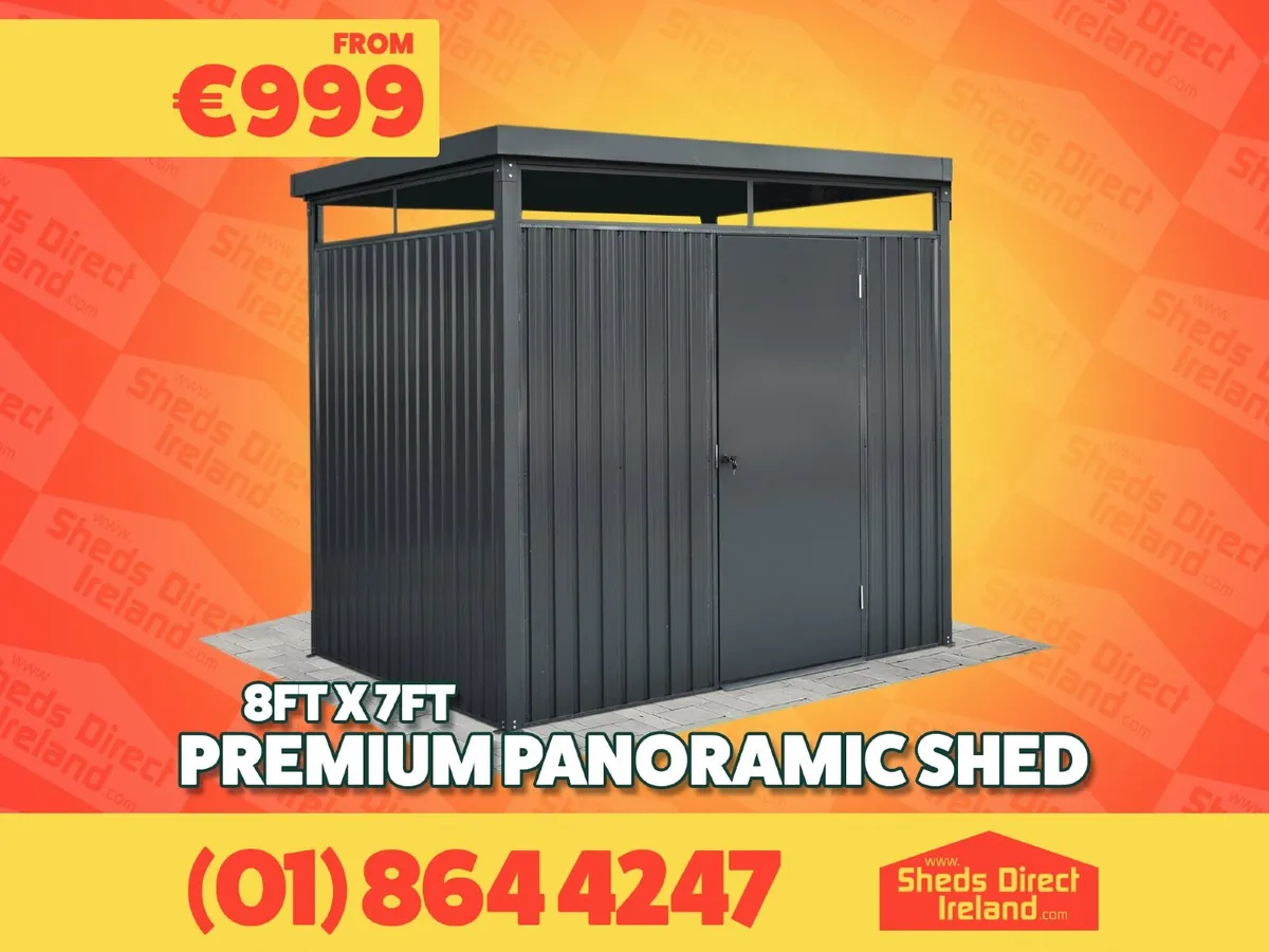Panoramic Garden Shed 8ft x 7ft shop Soiled - Image 2