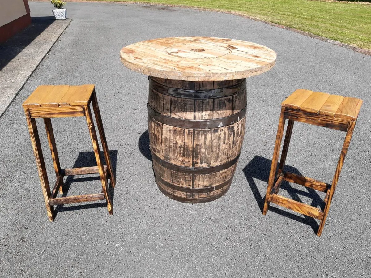 Whiskey barrel table tops - Image 2