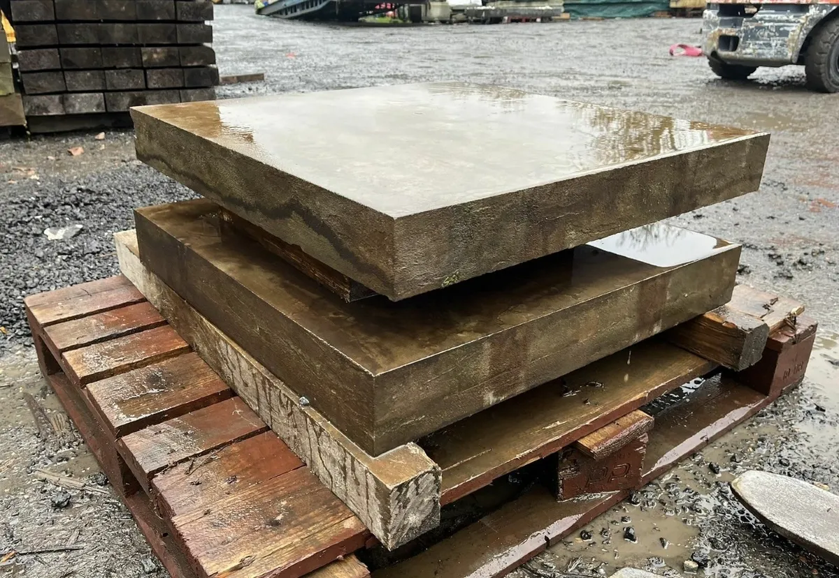 Antique Brown Limestone  Flat Pier Caps - Image 4