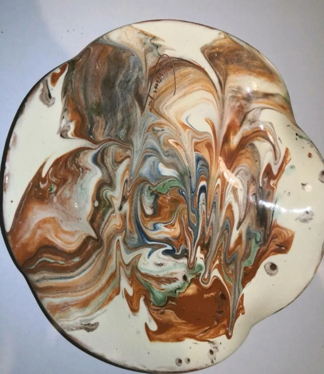 Rare French Jaspe signed bowl - Image 1