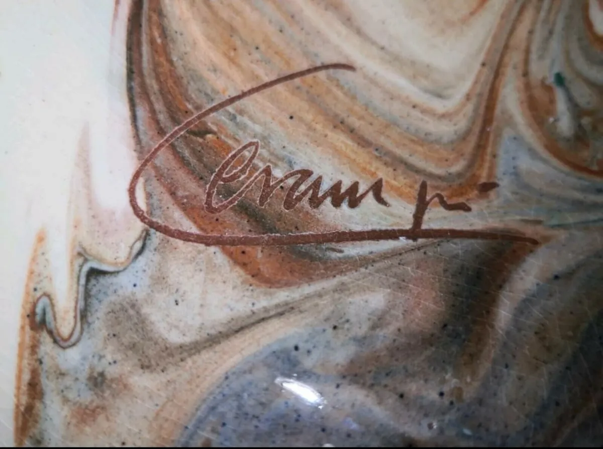 Rare French Jaspe signed bowl - Image 2