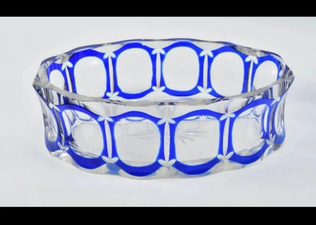 Art deco hand cut crystal bowl and vase - Image 2