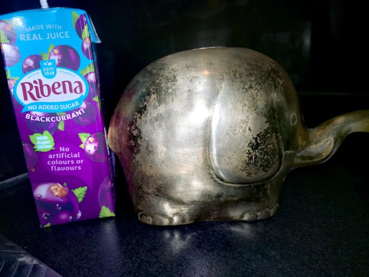 Antique solid brass piggy bank - Image 1