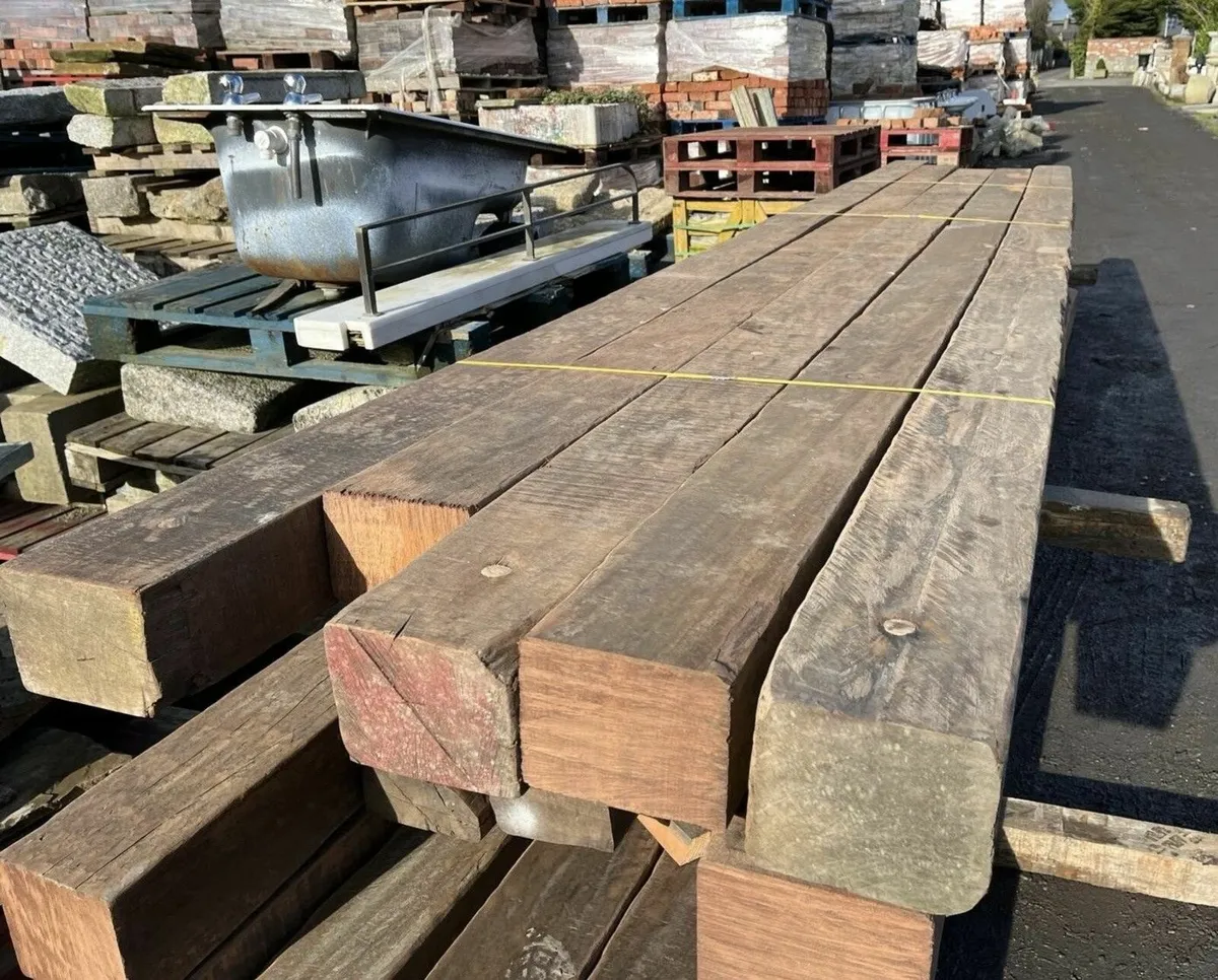 20 ft Old Hardwood  Timber Beams - Image 1