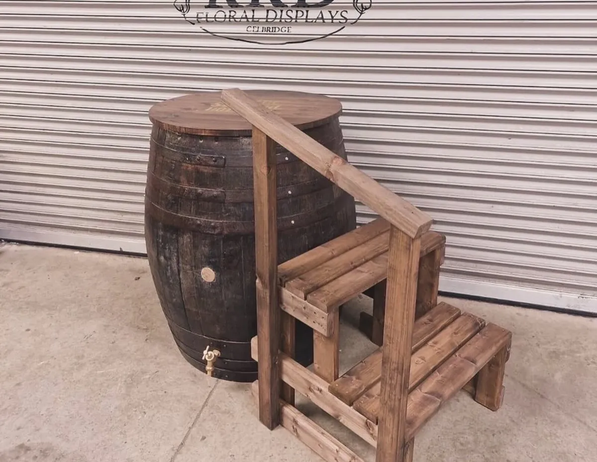 Oak whiskey barrels - planters etc - Image 4