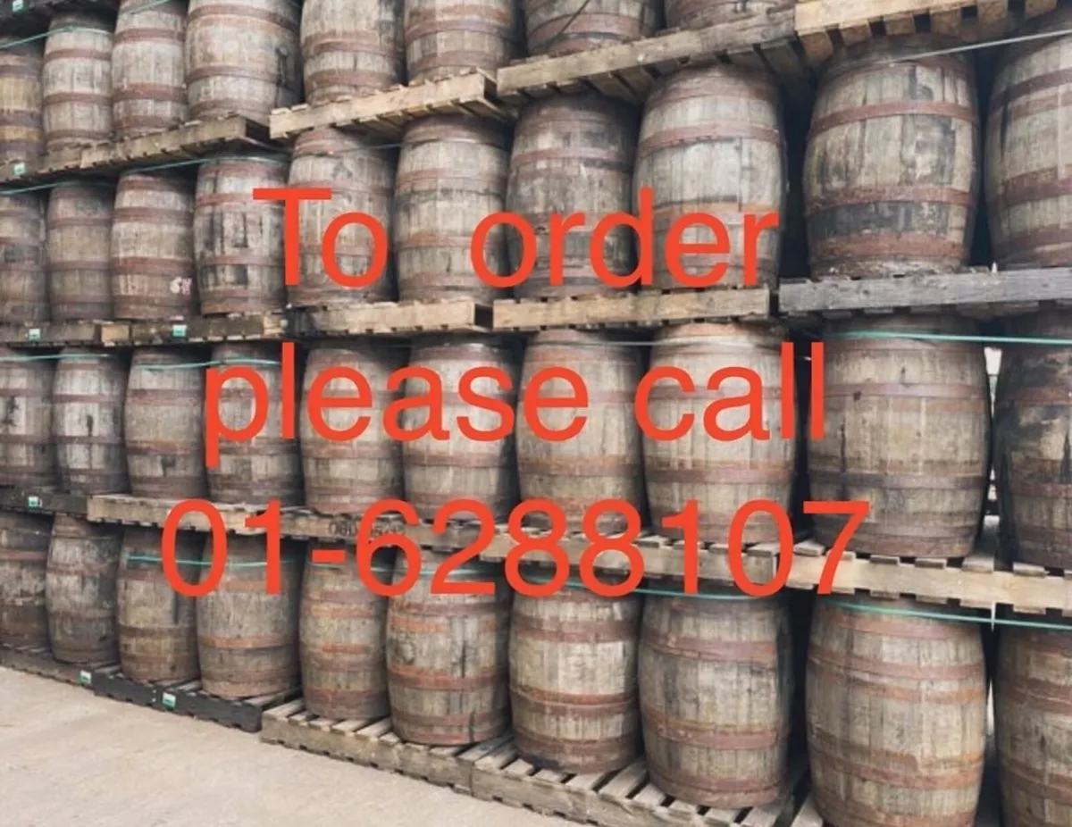 Oak whiskey barrel planters/full barrels-delivered - Image 4