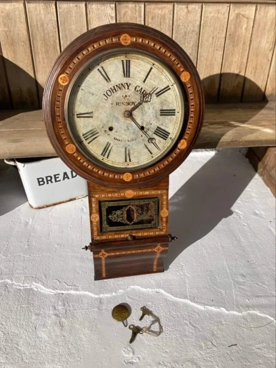 1800s Irish American clock by Donegal maker rare - Image 1