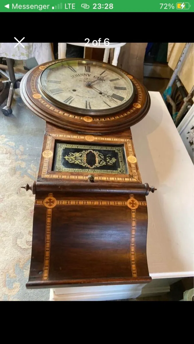 1800s Irish American clock by Donegal maker rare - Image 2