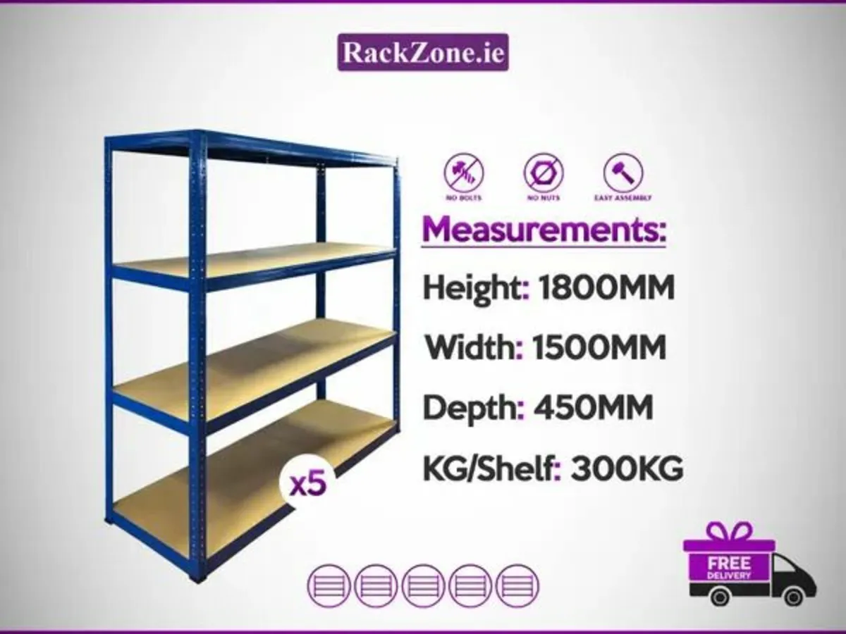 5 BAY Value Shelving 1800h x 1500w x 450d - Image 1